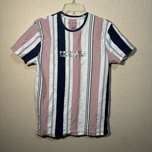 Vox Populi Striped Shirt Men’s M Pink Blue Short Sleeve Casual Tee